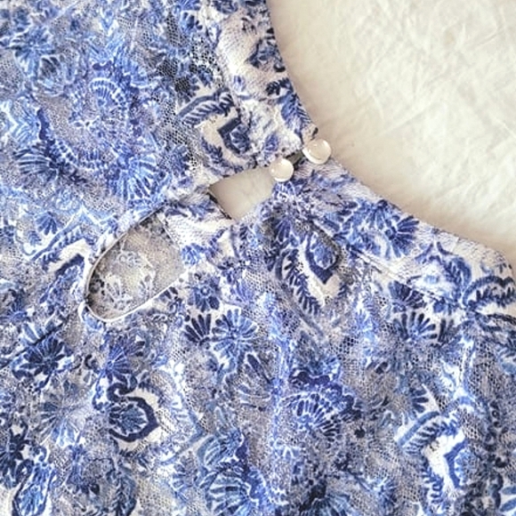 As U Wish Blue Floral Lace Mini Dress (L) - Picture 5 of 5